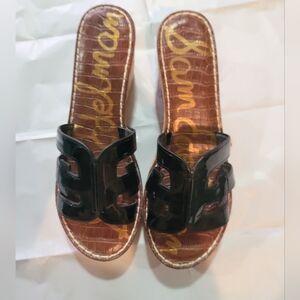 Sam Edelman Black Platform Wedge Sandals